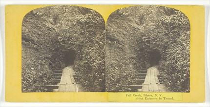 Fall Creek, Ithaca, N.Y. Front Entrance to Tunnel, 1860/65. Creator: J. C. Burritt.