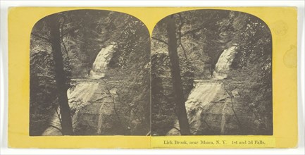 Lick Brook, near Ithaca, N.Y. 1st and 2d Falls, 1860/65. Creator: J. C. Burritt.