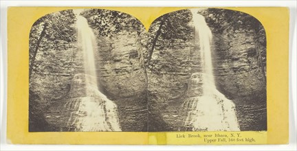 Lick Brook, near Ithaca, N.Y. Upper Falls, 160 feet high, 1860/65. Creator: J. C. Burritt.