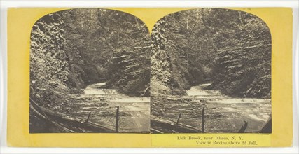 Lick Brook, near Ithaca, N.Y. View in Ravine above 2d Fall, 1860/65. Creator: J. C. Burritt.