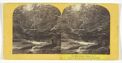 Six Mile Creek, Ithaca, N.Y. View in Ravine above Green Tree Fall, 1860/65. Creator: J. C. Burritt.