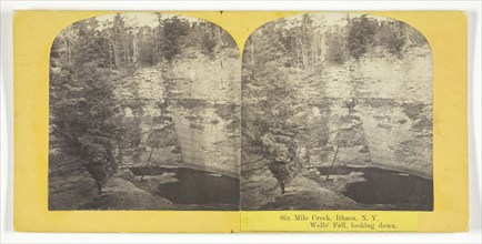 Six Mile Creek, Ithaca, N.Y. Well's Fall, looking down, 1860/65. Creator: J. C. Burritt.