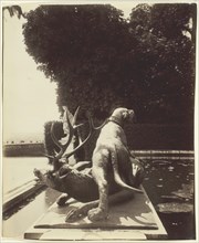 Versailles, Fontaine de Point du Jour, (Limier Abattant un Cerf par Houzeau), 1903. Creator: Eugene Atget.