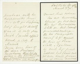 Autograph Letter, March 3, 1875. Creator: Julia Margaret Cameron.