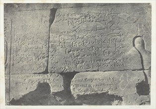 Inscription Démotique, Grand Temple d'Isis à Philoe; Nubie, 1849/51, printed 1852. Creator: Maxime du Camp.