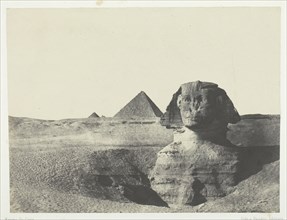 Le Sphynx vu de Face, Egypte Moyenne, 1849/51, printed 1852. Creator: Maxime du Camp.
