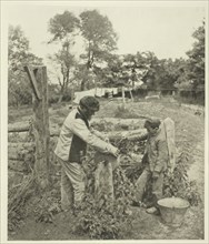 At the Grindstone-A Suffolk Farmyard, c. 1883/87, printed 1888. Creator: Peter Henry Emerson.