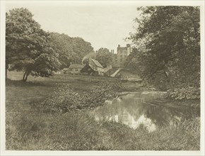 Haddon Hall and Homestead, From the River, 1880s. Creator: Peter Henry Emerson.