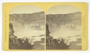 Shoshone Falls, Snake River, Idaho, Main Fall, 210 feet from upper to lower level, width of fall..., Creator: Tim O'Sullivan.