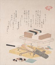 Seaweed Food and Kitchen Utensils, 19th century. Creator: Kubo Shunman.