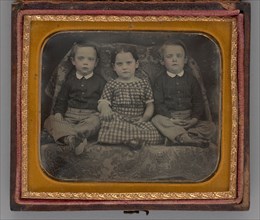 Untitled (Portrait of a Girl and Two Boys), 1858. Creator: Unknown.
