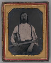 Untitled (Portrait of a Man Holding a Pick-Axe), 1851. Creator: Unknown.