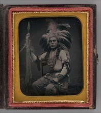Untitled (Portrait of a Man with Headdress), 1855. Creator: Unknown.