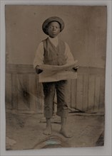 Untitled (Portrait of a Standing Man Holding a Newspaper), 1875. Creator: Unknown.