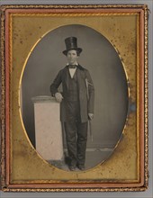 Untitled (Portrait of a Standing Man with a Top Hat), 1857. Creator: Unknown.