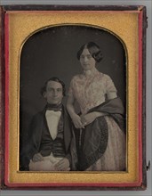 Untitled (Portrait of a Standing Woman and a Seated Man), 1847. Creator: Unknown.