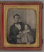 Untitled (Portrait of man Holding a Girl), 1852. Creator: Unknown.