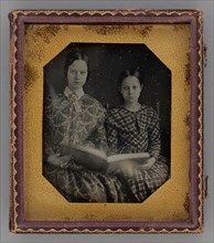 Untitled (Portrait of Seated Two Girls Holding a Book), 1848. Creator: Unknown.