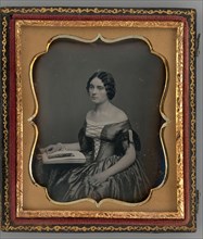 Untitled (Portrait of Seated Woman with Book), 1855. Creator: Unknown.