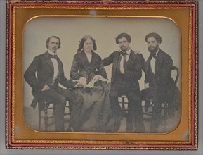 Untitled (Portrait of Three Men and One Woman), 1857. Creator: Unknown.