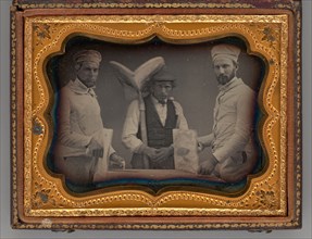 Untitled (Portrait of Three Standing Men), 1858. Creator: Unknown.