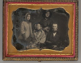 Untitled (Portrait of Three Woman and a Man), 1858. Creator: Unknown.