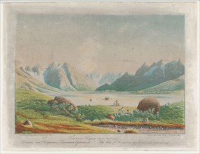 The lake of Kuggsuak at Tasermiut, Greenland, 1863. Creator: Lars Møller.