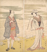 Two actors: the Fourth Matsumoto Koshiro as a Man Dressed in a Short Kimono [left], 1779. Creator: Katsukawa Shunjo.
