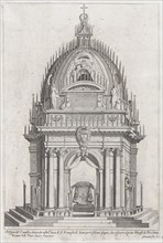 Design of the catafalque for Francesco Piccolomini, 1607. Creator: Giovanni Florimi.