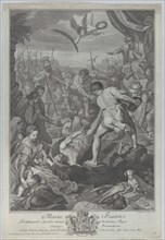 The martyrdom of Saint Vitalis of Milan, who is being buried alive, 1776. Creators: Giovanni Battista Cecchi, Ranieri Allegranti.