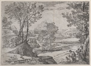 A family seated by a river, 1643. Creator: Giovanni Francesco Grimaldi.