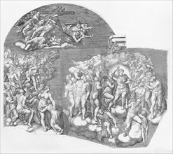 Last Judgment; after Michelangelo's fresco in the Sistine Chapel, ca. 1545. Creator: Giorgio Ghisi.
