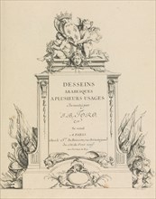 Desseins Arabesques a Plusieurs Usages Inventés par J.B. Toro (Title Page), 1716., 1716. Creator: Jean Bernard Toro.