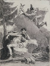 Mercury Appears to Aeneas in a Dream, 1757. Creator: Giovanni Domenico Tiepolo.