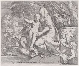 An allegory of the rest on the flight into egypt, 1650-55. Creator: Giovanni Cesare Testa.