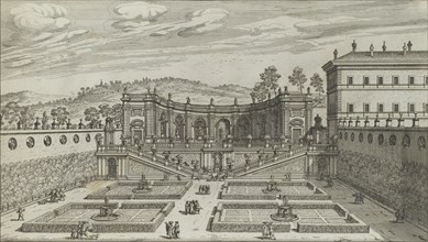 Altra Vedvta in Prospettiva del Teatro et Giardino Contigvo di Mondragone in Fras..., 1691 or after. Creator: Giovanni Battista Falda.
