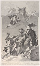 Saint Martin, on horseback, giving his cloak to a beggar..., 1760-1800. Creator: Giuliano Traballesi.