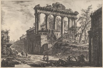View of the so-called Temple of Concord with the Temple of Saturn..., 1760-78. Creator: Giovanni Battista Piranesi.