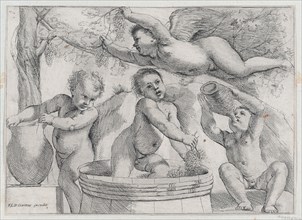 Four Putti Making and Drinking Wine, ca. 1620-1640. Creator: Unknown.