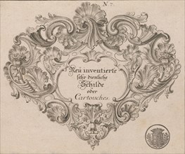 Design for a Cartouche, Plate 1 from 'Neü inventierte sehr dienstiche Schil..., Printed ca. 1750-56. Creator: Jeremias Wachsmuth.