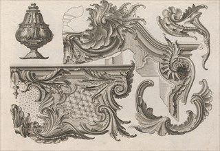 Suggestion for the Decoration of the Lower and Top Right of a Frame Combine..., Printed ca. 1750-56. Creator: Jeremias Wachsmuth.
