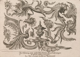 Various Designs for Rocaille Ornaments, Plate 1 from: 'Fortsezung von unter..., Printed ca. 1750-56. Creator: Jeremias Wachsmuth.