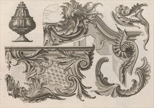 Suggestion for the Decoration of the Lower and Top Right of a Frame Combine..., Printed ca. 1750-56. Creator: Jeremias Wachsmuth.