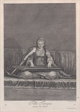 Fille Turque, jouant du Canon, 1714-15. Creator: Unknown.