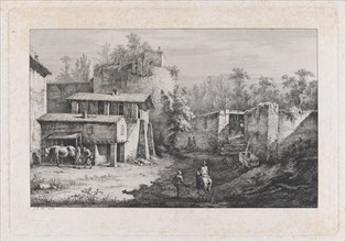 Landscape with Farrier, View of Terrebasse, France, 1808. Creator: Jean-Jacques de Boissieu.