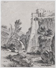 Waterfall after Breenberg, 1764. Creator: Jean-Jacques de Boissieu.