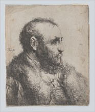 Bust of an Old Man with a Fur Collar, 17th century. Creator: Jan Lievens.
