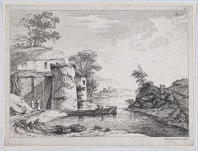 Old Towers on a River Bank, 1763. Creator: Jean-Jacques de Boissieu.