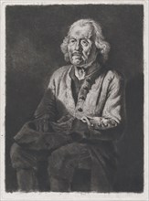 Seated Beggar: Portrait of Old Girard, a Peasant from Chasselay, 1772. Creator: Jean-Jacques de Boissieu.