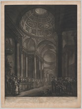 A View of the Inside of St. Stephens Walbrook, Done from the Drawing in his Majesty's ..., ca. 1767. Creator: Georges François Blondel.